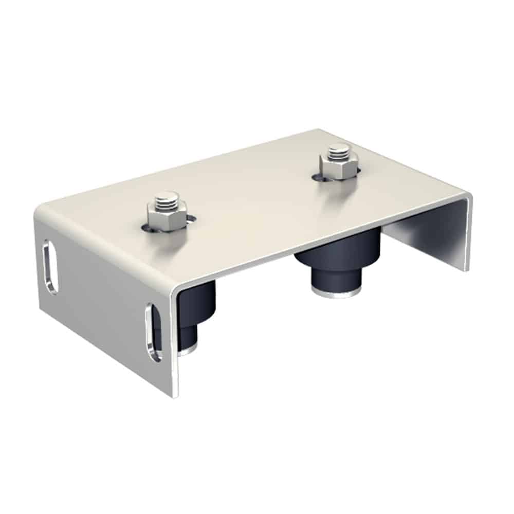 Adjustable screw-on top guide for sliding gates, 2 olives Ø1-3/4"