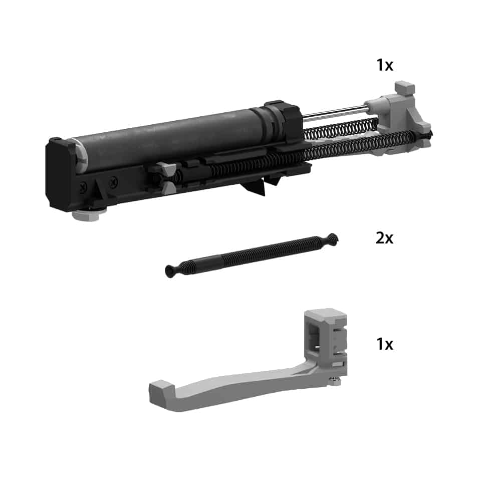 Soft closer for light doors for SLID'UP 160, 170, 190 for doors between 20 lbs to 175 lbs.