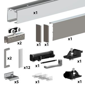 Pack premium SLID’UP 190 para puerta acristalada corredera – perfil 1,94 m – 100 kg