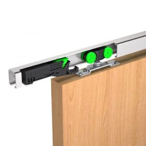 Mounting picture of our SLID’UP 1000 – Sliding door hardware kit for 1 door up to 90 lbs - 76" track