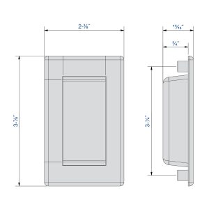 Drawing with dimensions of our ectangular flush pull handle