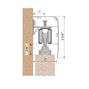 Drawing with dimensions of our valance for wall mounting for SLID'UP 1000