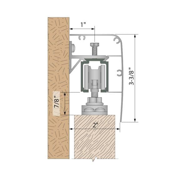 Drawing with dimensions of our valance for wall mounting for SLID'UP 1000