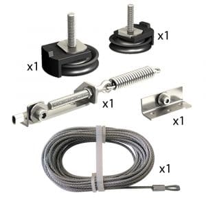 Content and quantities of our synchronization kit for bi-parting doors for SLID’UP 1000, 1100