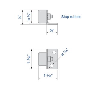 Drawing with dimension of our door bumper for SLID’UP 1100, 1200, 1300