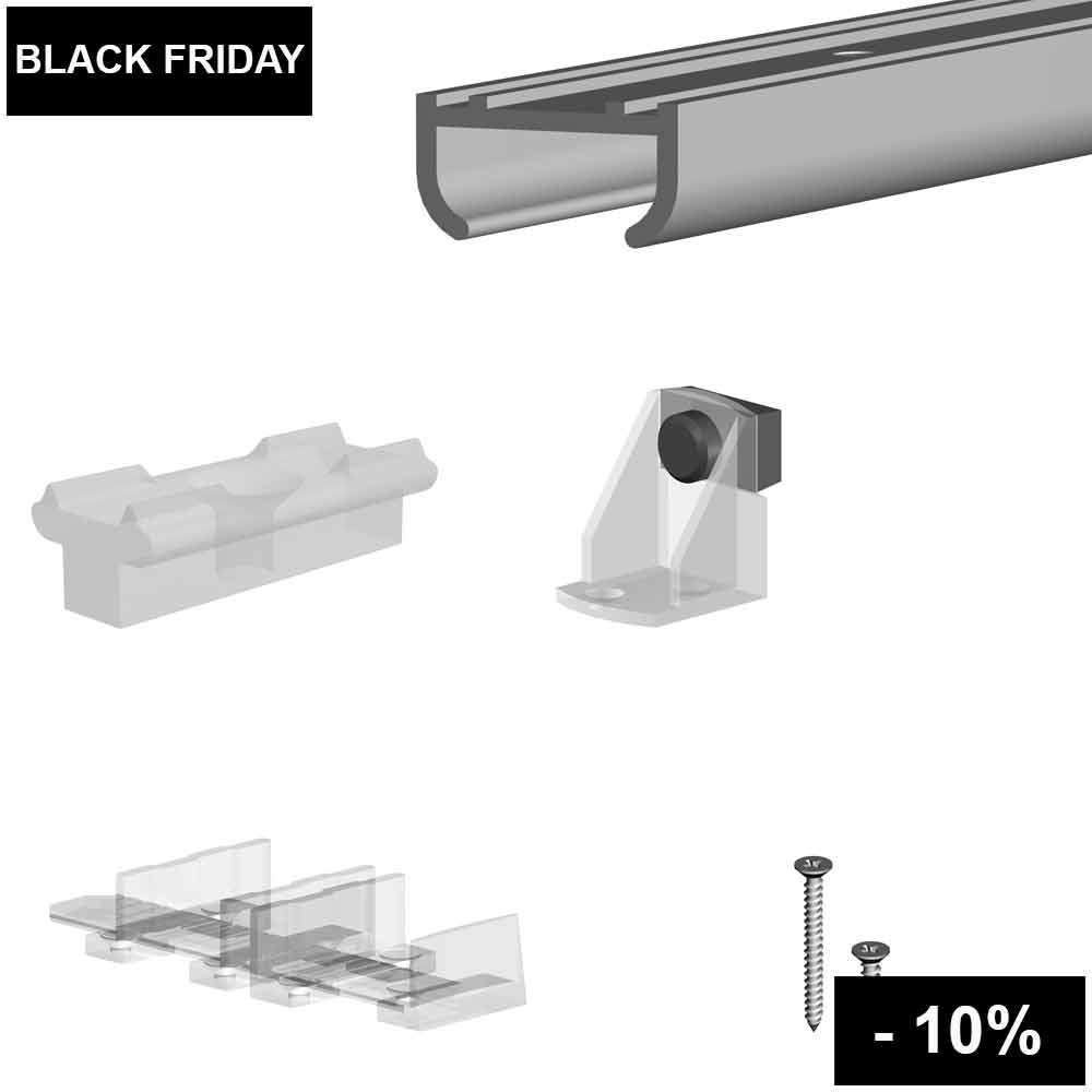 Sliding bypass door hardware kit SLID'UP 100 by MANTION USA