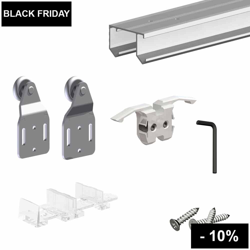 Sliding bypass closet door hardware kit SLID'UP 110 by MANTION USA