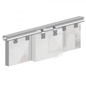 Mounting picture of our SLID'UP 110 for 3 sliding bypass closet doors