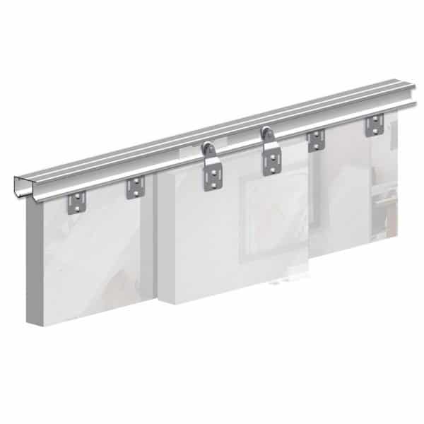 Mounting picture of our SLID'UP 110 for 3 sliding bypass closet doors