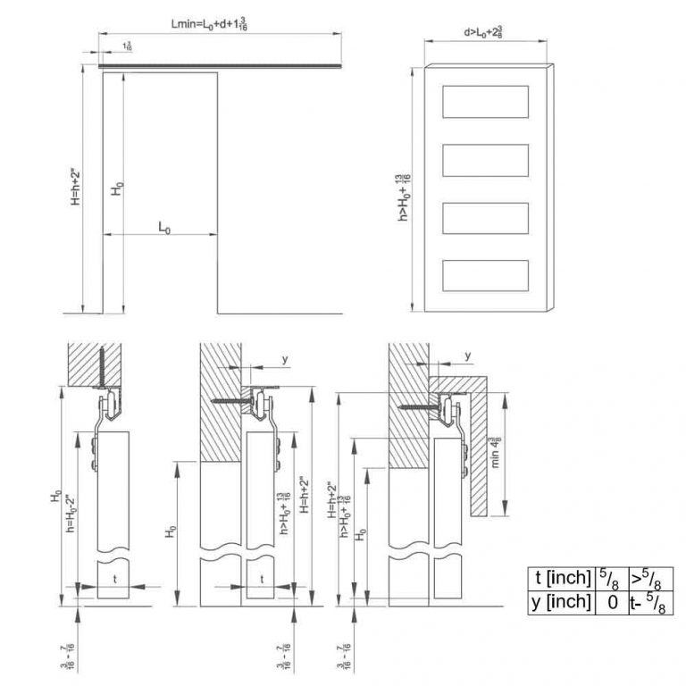 Sliding closet door hardware kit SLID'UP 120 by MANTION USA