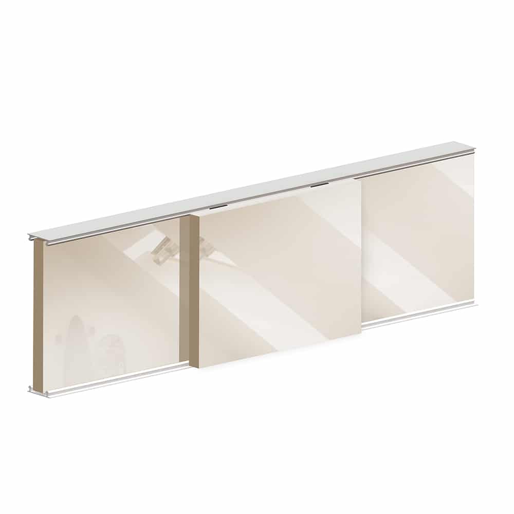 Mounting picture of our SLID'UP 130 for 3 sliding closet doors