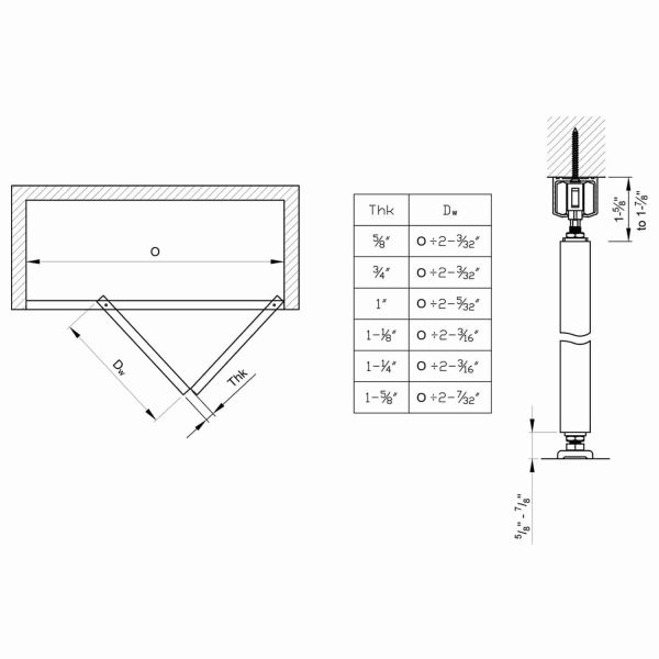 Drawing with dimensions of our SLID'UP 140 complete kit for 2 folding doors