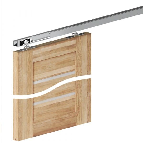 Mounting picture of our sliding door rollers kit for SLID’UP 170 for 1 door up to 260 lbs