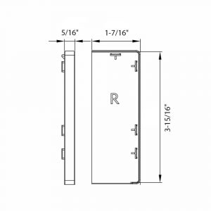 Drawing with dimension of our set of 2 end caps for clip-on fascia cover for SLID’UP 190