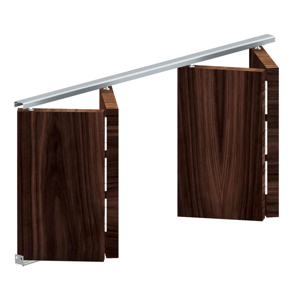 Mounting picture of our SLID’UP 200 – Bifold closet door hardware kit for 2 or 4 folding panels up to 30 lbs each