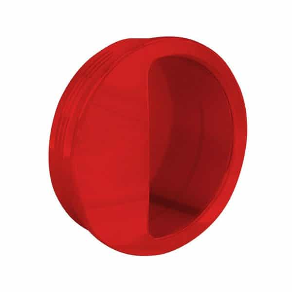 Red round flush pull handle