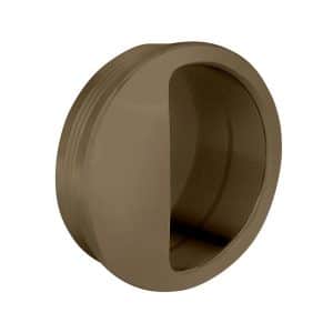 Beige round flush pull handle for sliding doors