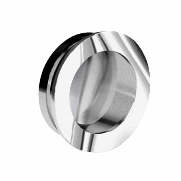 Round flush pull handle – Extra thin – Chrome-plated metal