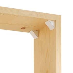 Zoom of our set of 12 white simple shelf brackets