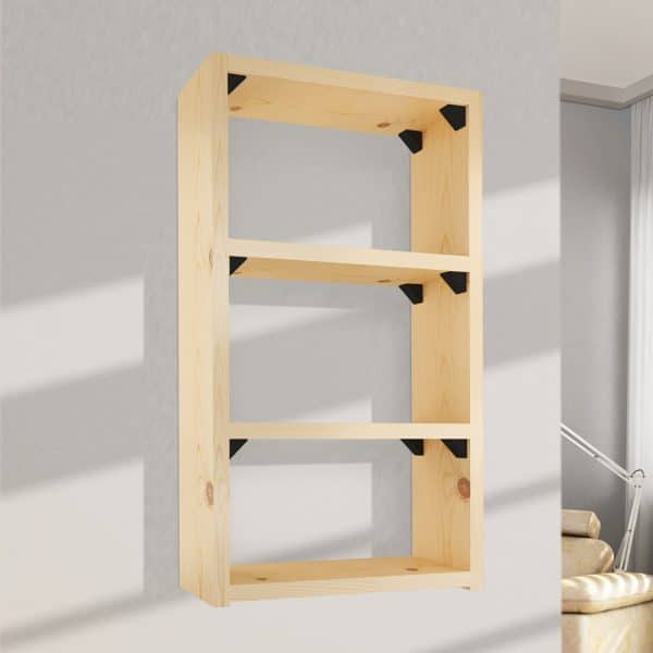 Ambiance image of our set of 12 black simple shelf brackets
