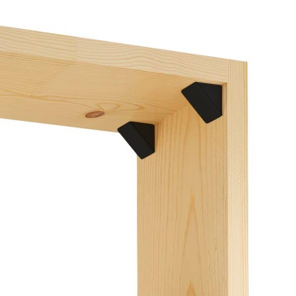 Zoom of our set of 12 black simple shelf brackets