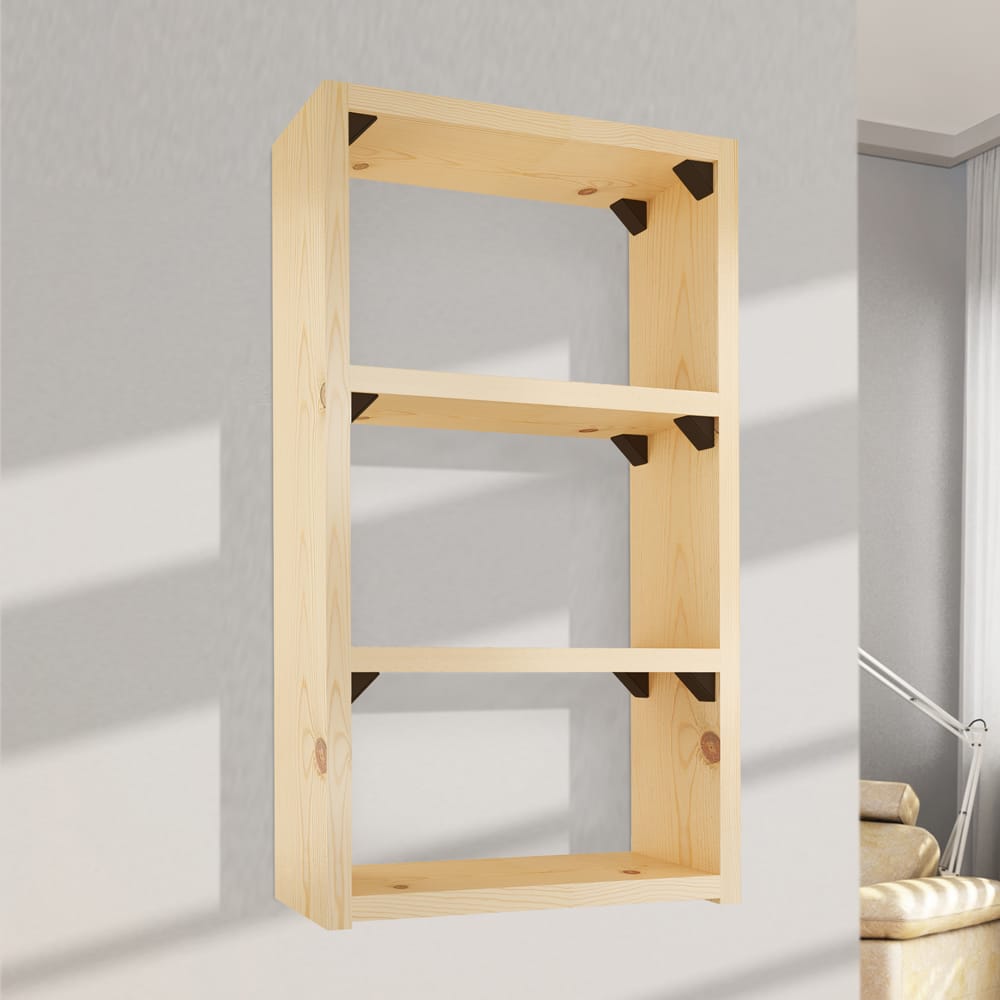 Ambiance image of our set of 12 brown simple shelf brackets
