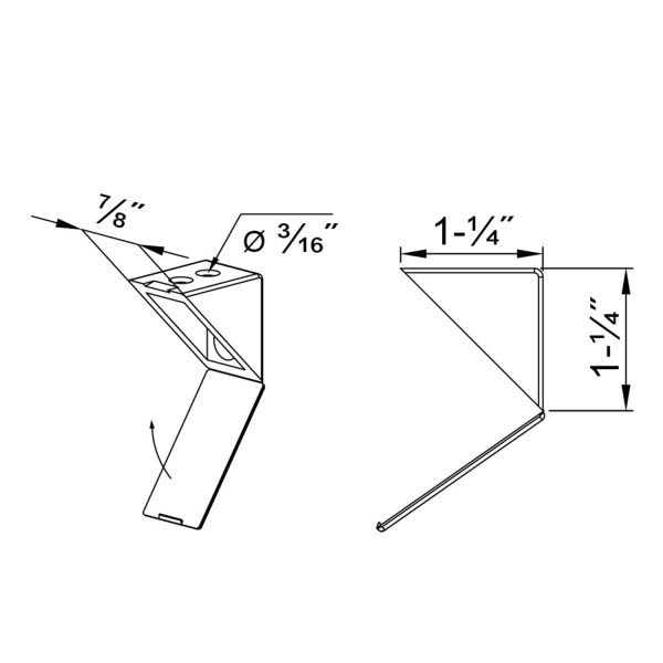 Drawing with dimensions of our double shelf brackets