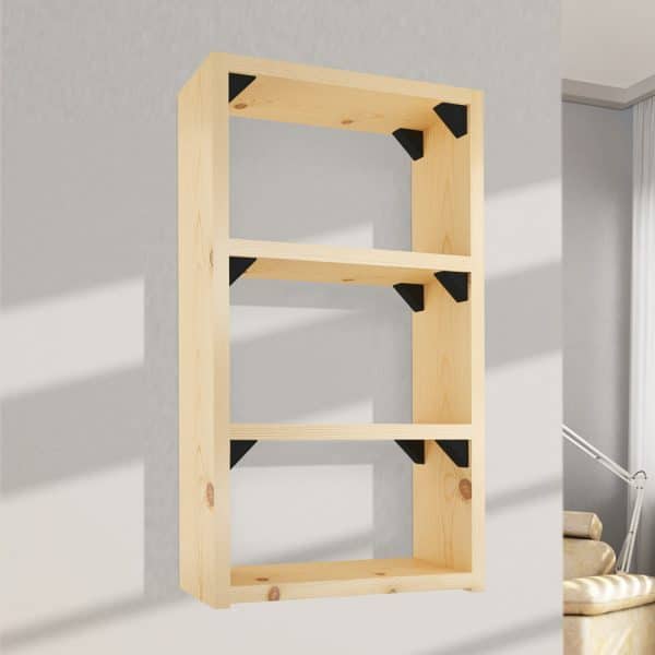 Ambiance image of our set of 12 black double shelf brackets