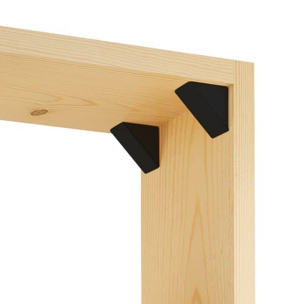 Zoom of our set of 12 black double shelf brackets
