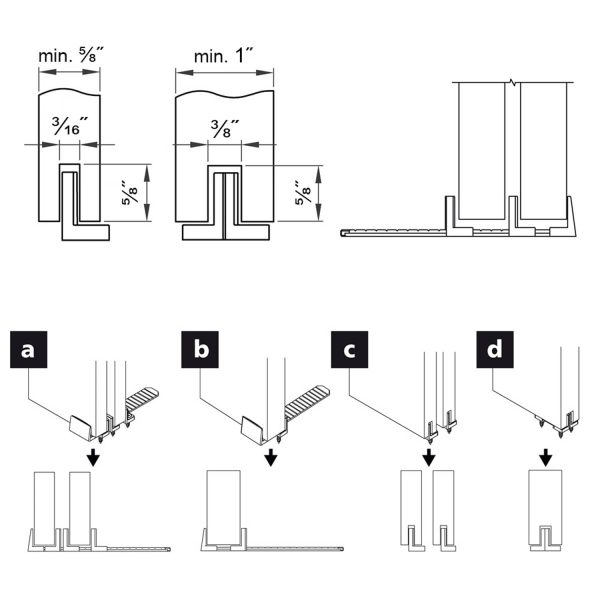 Drawing with dimensions of our Adjustable bottom guide