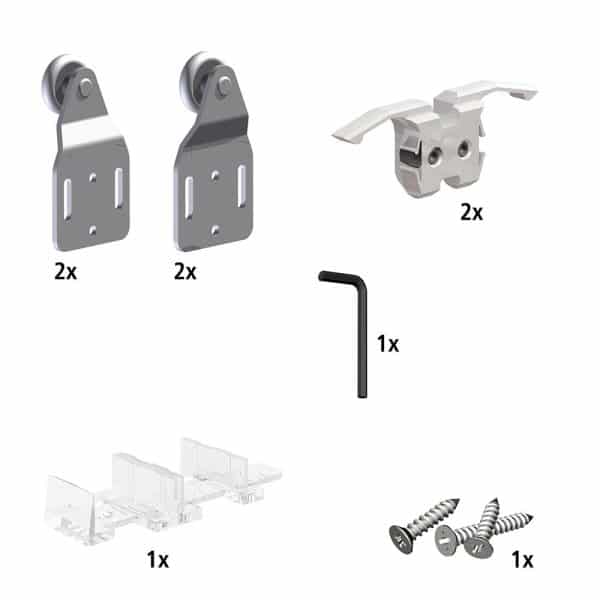 Quantity of items in our closet door roller kit for 2 doors for SLID'UP 110
