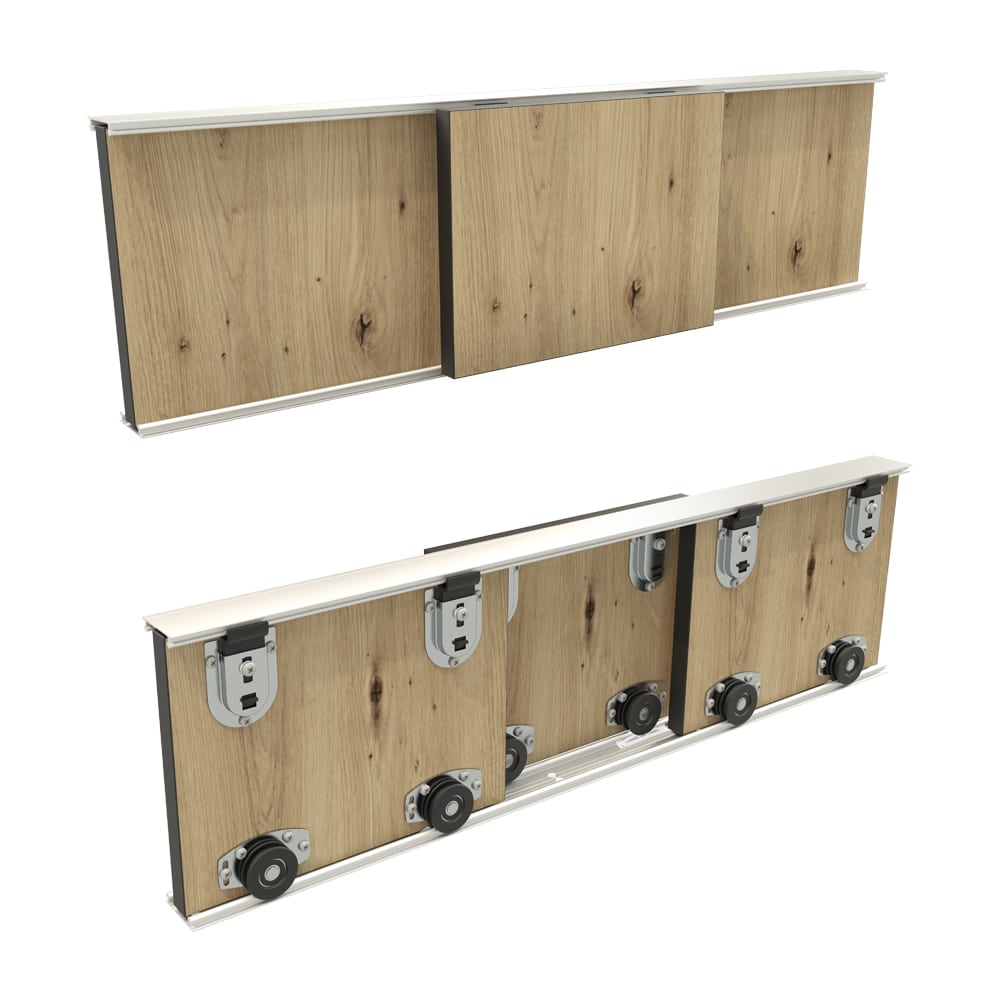 Mounting picture of our closet door roller kit for 1 door for SLID'UP 130