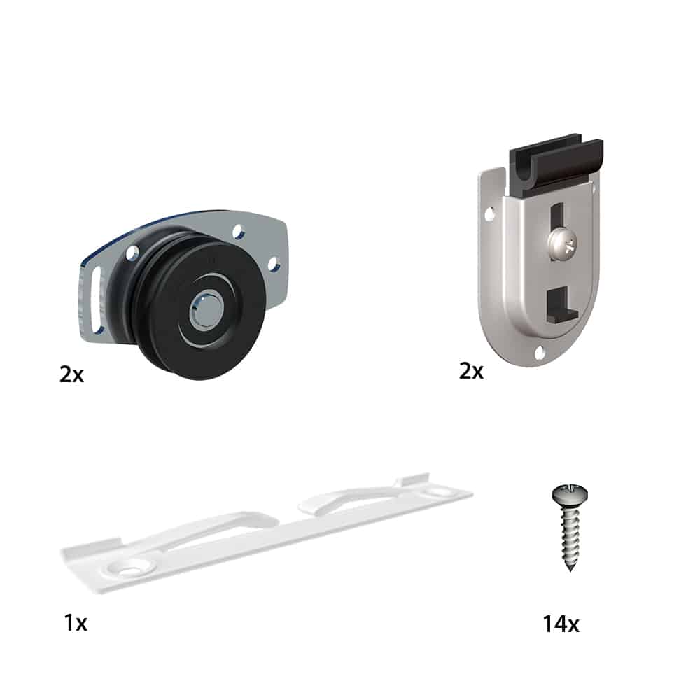 Quantity of items in our closet door roller kit for 1 door for SLID'UP 130