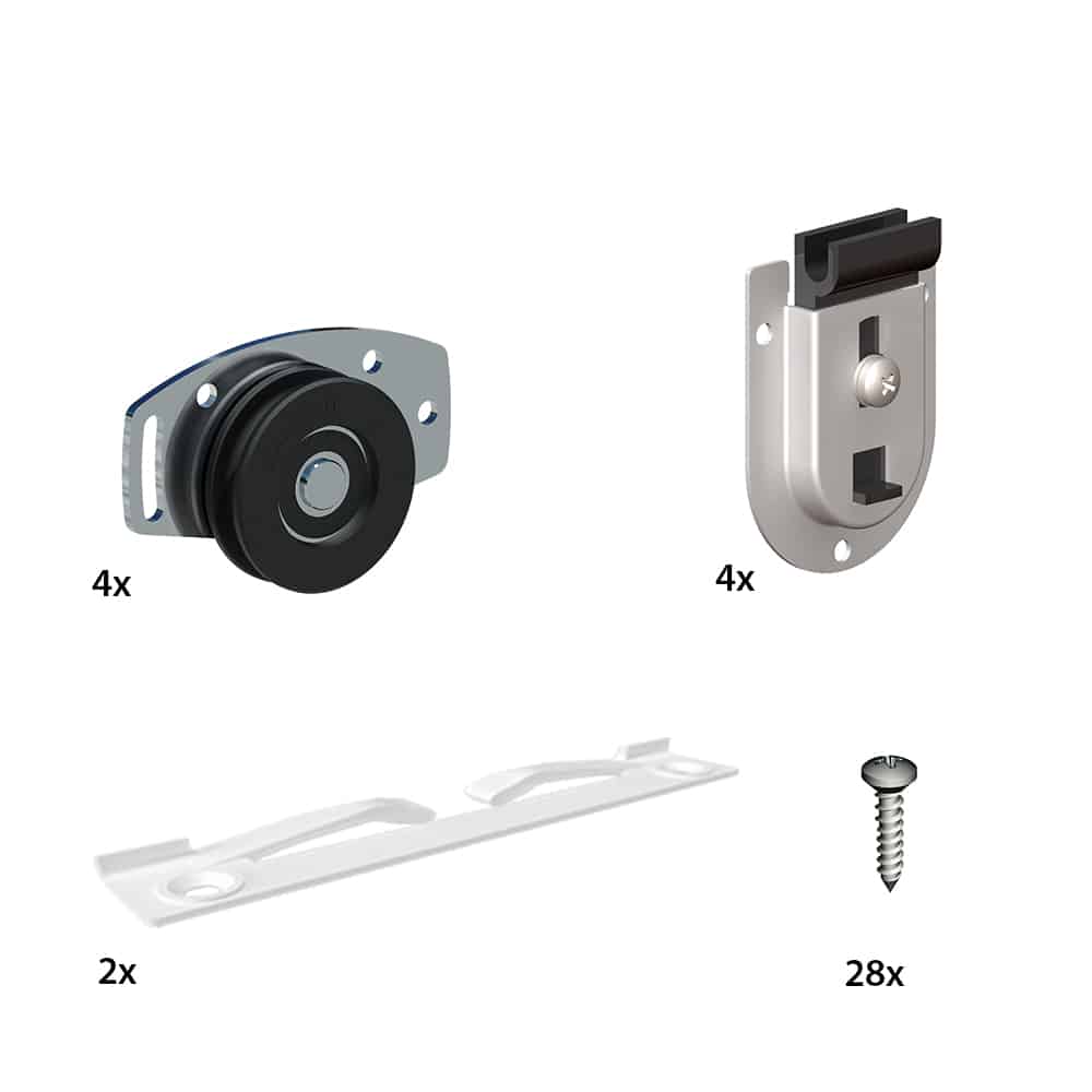 Quantity of items in our sliding door roller kit for 2 doors for SLID'UP 130