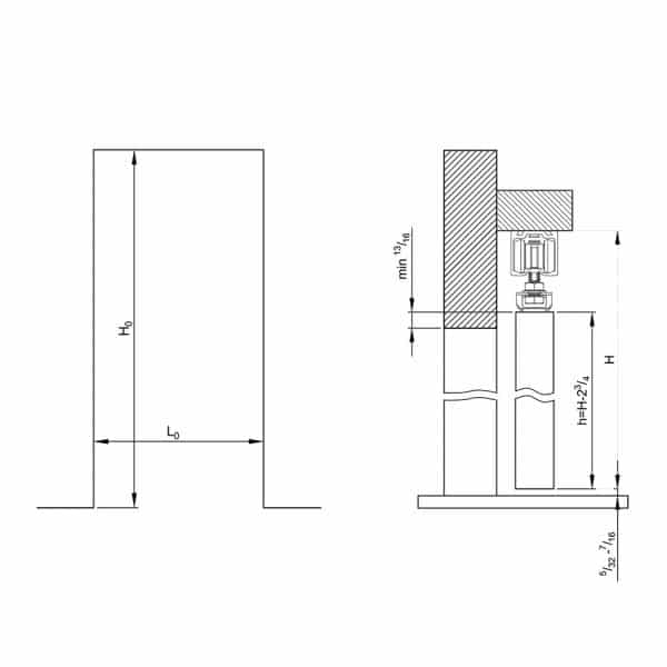 Drawing with dimensions of our roller kit for SLID'UP 160