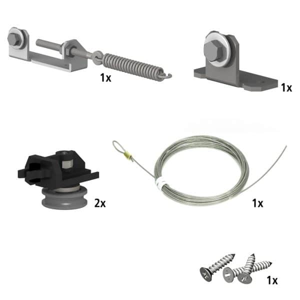 Content and quantities of our synchronization kit for bi-parting doors for SLID’UP 160, 170