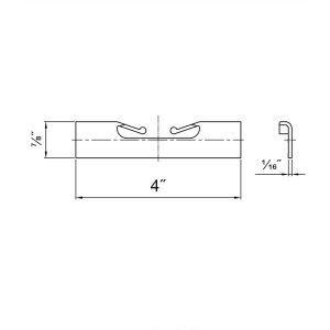 Drawing with dimensions of our Stopper for sliding closet door for SLID'UP 110