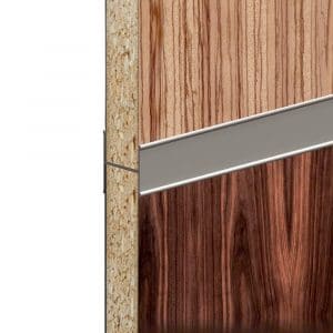 Zoom of our silver 70″ H profile kit for 5/8" sliding closet doors