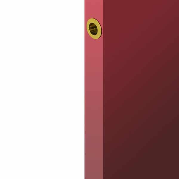 Ambiance image of our round golden recessed edge pull