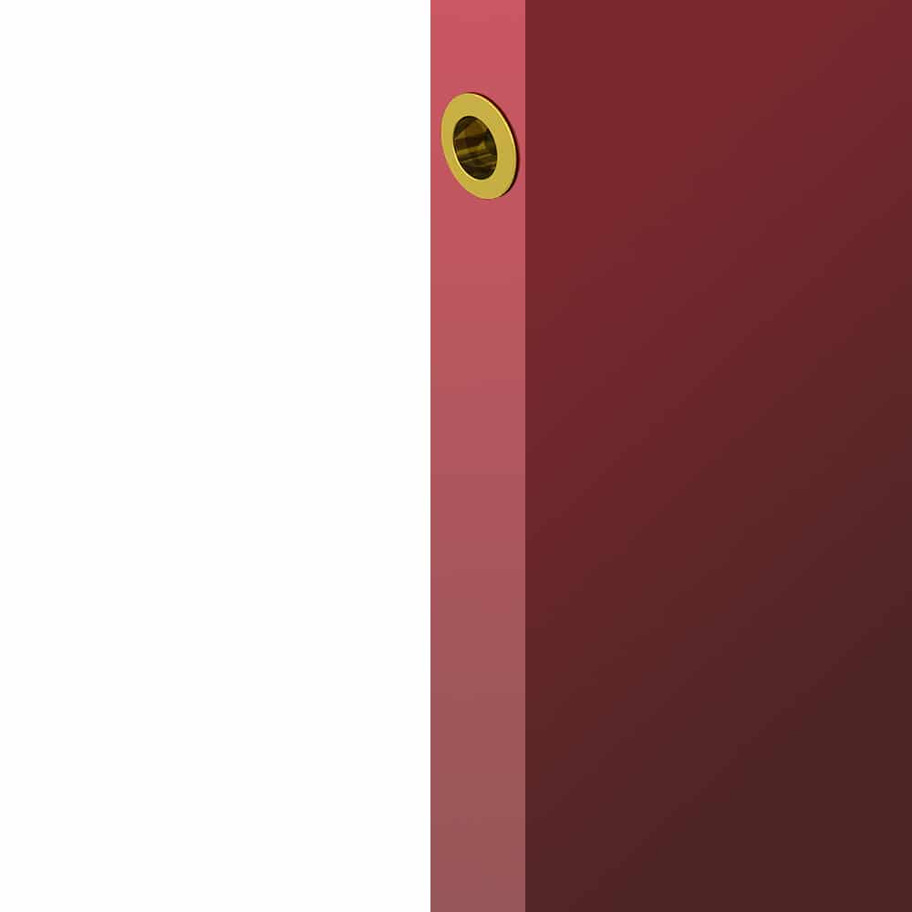 Ambiance image of our round golden recessed edge pull