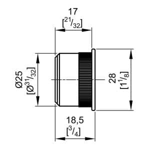 Drawing with dimensions of our chrome square finger pull