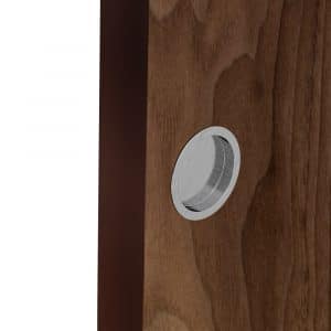 Zoom of our satin round flush pull handles