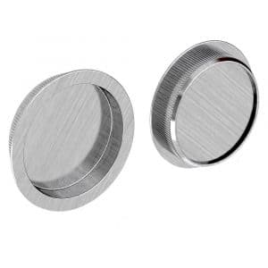 Set of 2 satin round flush pull handles