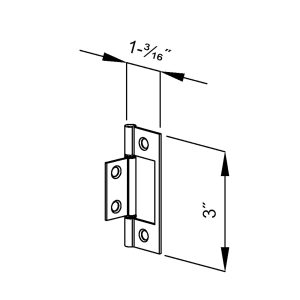 Drawing with dimensions of our Hinge for bifold doors up to 90 lbs