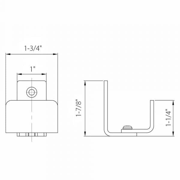 Drawing with dimensions of our adjustable bottom guide for SLID'UP 240