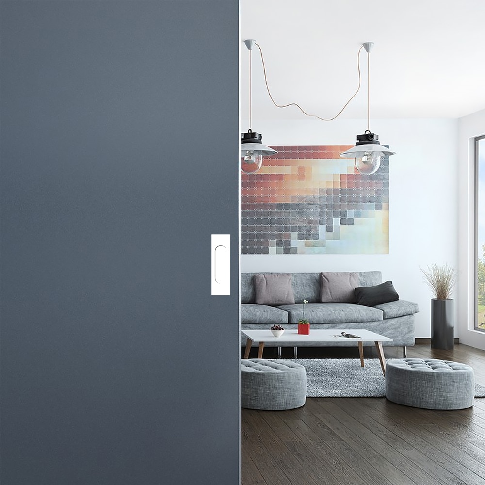 Ambiance image of our white rectangular handle