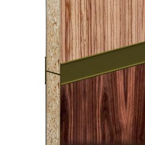 Zoom of our 70″ H profile kit for sliding closet doors - Bronze