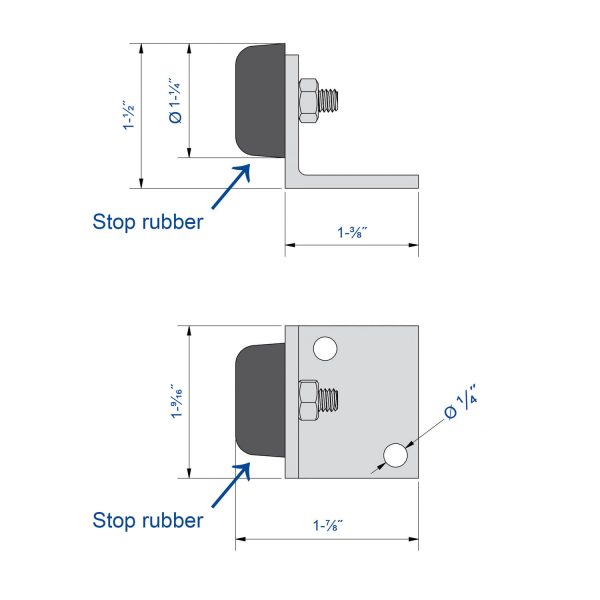 Tope para Puerta Corredera 40 x 110 x 8 ROANDI