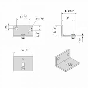 Drawing with dimensions of our wall mouting bracket for SLID'UP 1100, 1300