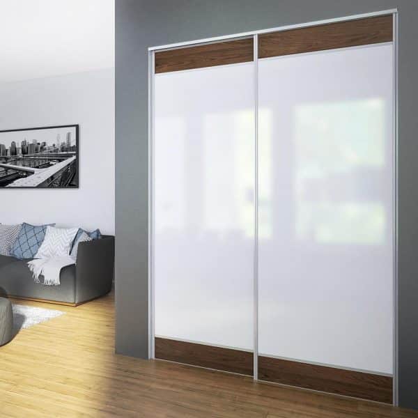 Ambiance image of our SLID'UP 230 for 2 doors - Silver color